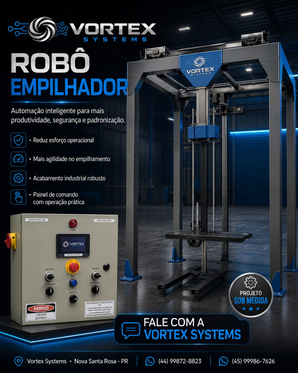 Catálogo Vortex Systems com máquinas e serviços